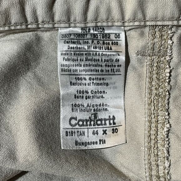 Carhartt Cargo Carpenter Pants B151 TAN Original Dungaree Fit Mens 44/30 - Picture 14 of 16